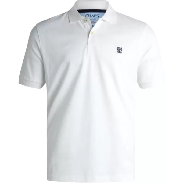 imageChaps Mens Polo Shirt  Classic Fit Cotton Collared Short Sleeve Mens Golf Shirts  Casual Work Shirts for Men S2XLWhite