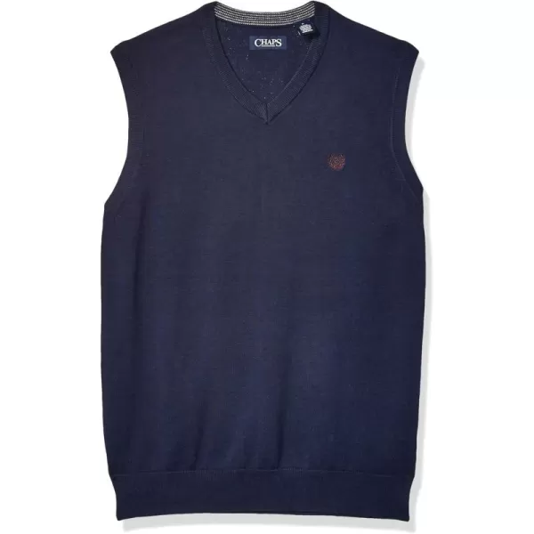 imageChaps Mens Cotton VNeck Sweater Vest Newport Navy XXL