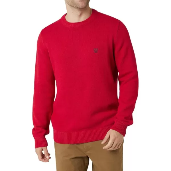 imageChaps Mens Sweater  Heavyweight Classic Fit Cotton Crewneck Pullover Sweater for Men S2XL Size Large Chaps Red Old