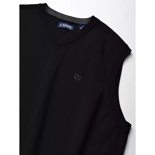 imageChaps Mens Cotton VNeck Sweater VestBlack