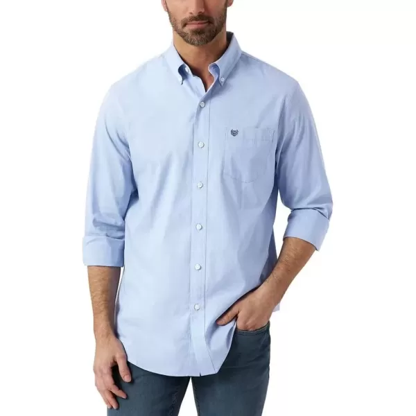 imageChaps Mens Easy Care ButtonDown Shirt US Alpha XLarge Regular Regular Blue