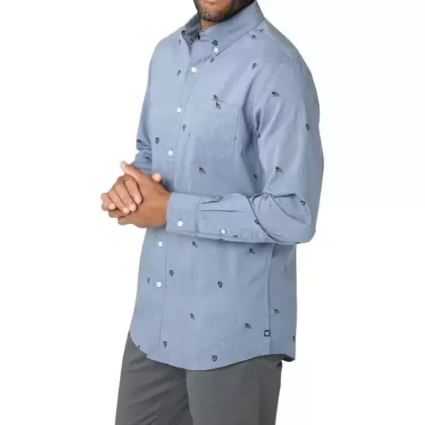 imageChaps Mens Button Down Shirt  Long Sleeve Collared Shirt for Men WrinkleResistant Sustainable XSXL Large Newport Navy