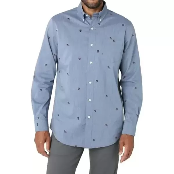 imageChaps Mens Button Down Shirt  Long Sleeve Collared Shirt for Men WrinkleResistant Sustainable XSXL Large Newport Navy