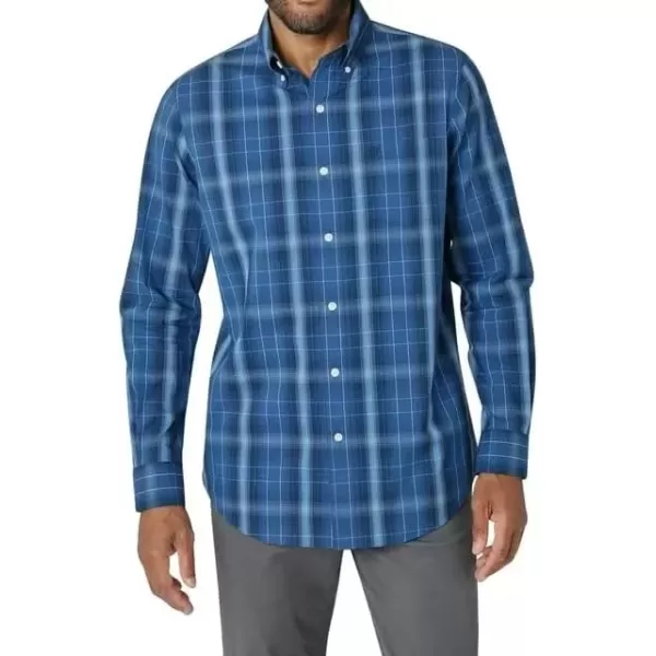 imageChaps Mens Button Down Shirt  Long Sleeve Collared Shirt for Men WrinkleResistant Sustainable XSXL XSmall Classic Blue