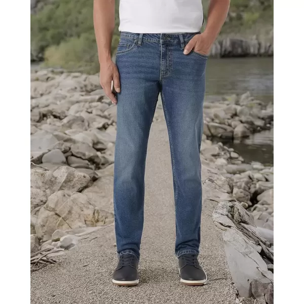 imageChaps Mens Jeans  Regular Fit 5Pocket Comfort Stretch Denim Jeans for Men  Mens Fashion Straight Leg Work JeansArmour Wash