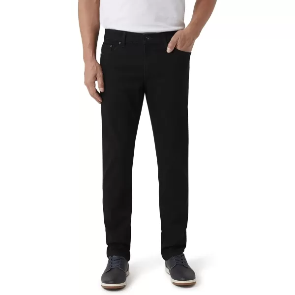 imageChaps Mens Jeans  Regular Fit 5Pocket Comfort Stretch Denim Jeans for Men  Mens Fashion Straight Leg Work JeansBlack Rinse