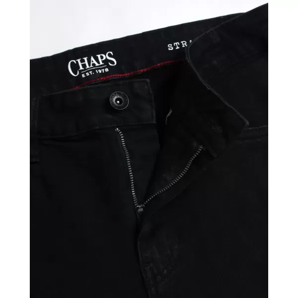 imageChaps Mens Jeans  Regular Fit 5Pocket Comfort Stretch Denim Jeans for Men  Mens Fashion Straight Leg Work JeansBlack Rinse