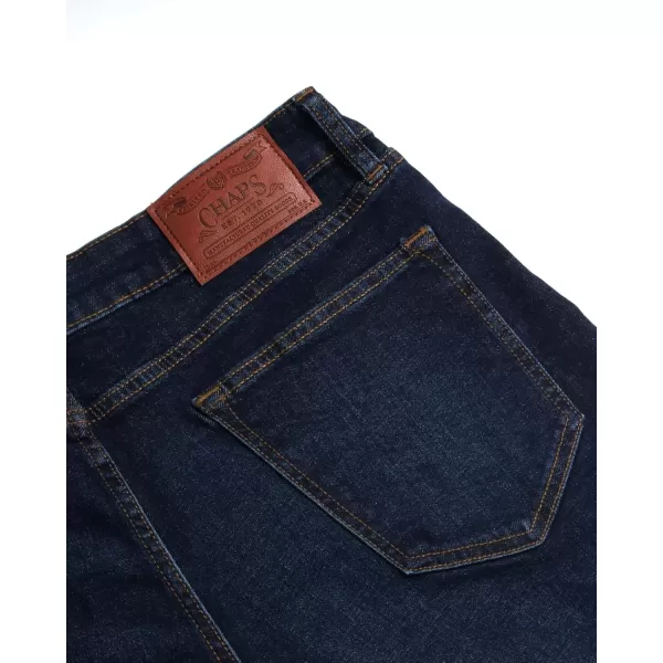 imageChaps Mens Jeans  Regular Fit 5Pocket Comfort Stretch Denim Jeans for Men  Mens Fashion Straight Leg Work JeansDeep Sea