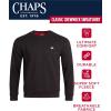 imageChaps Mens Pullover Sweatshirt  Soft Fleece Classic Fit Crewneck Pullover for Men with Ribbed Cuffs and Hem Sizes S2XLAmerican Black