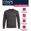 imageChaps Mens Pullover Sweatshirt  Soft Fleece Classic Fit Crewneck Pullover for Men with Ribbed Cuffs and Hem Sizes S2XLHeatherCharcoal