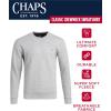 imageChaps Mens Pullover Sweatshirt  Soft Fleece Classic Fit Crewneck Pullover for Men with Ribbed Cuffs and Hem Sizes S2XLLight Grey Heather