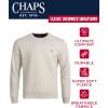 imageChaps Mens Pullover Sweatshirt  Soft Fleece Classic Fit Crewneck Pullover for Men with Ribbed Cuffs and Hem Sizes S2XLOatmeal Heather