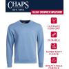 imageChaps Mens Pullover Sweatshirt  Soft Fleece Classic Fit Crewneck Pullover for Men with Ribbed Cuffs and Hem Sizes S2XLVintage Blue