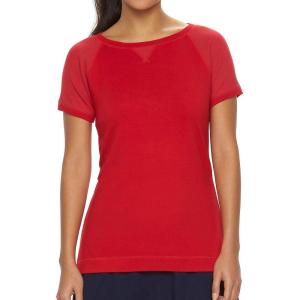 imageChaps by Ralph Lauren Womens Stretch ShortSleeve Raglan Crewneck Tee Red Large