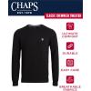 imageChaps Mens Big and Tall Sweater  Heavyweight Classic Fit Knitted Cotton Crewneck Pullover Sweater for Men Sizes L4XBlack