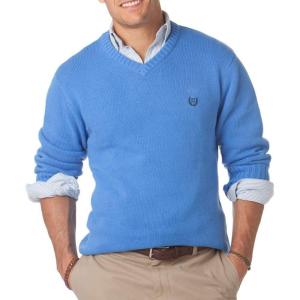imageChaps Mens ClassicFit VNeck MidWeight Solid Cotton Sweater Size XXLarge Blue Star