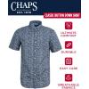 imageChaps Mens ButtonDown Shirt  Classic Woven Short Sleeve Formal Collared Shirt with Chest Pocket for Men Sizes SXXLEstate Blue
