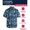 imageChaps Mens ButtonDown Shirt  Classic Woven Short Sleeve Formal Collared Shirt with Chest Pocket for Men Sizes SXXLNavy Peony
