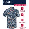 imageChaps Mens ButtonDown Shirt  Classic Woven Short Sleeve Formal Collared Shirt with Chest Pocket for Men Sizes SXXLNewport Navy