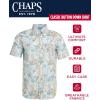 imageChaps Mens ButtonDown Shirt  Classic Woven Short Sleeve Formal Collared Shirt with Chest Pocket for Men Sizes SXXLWhite Stone
