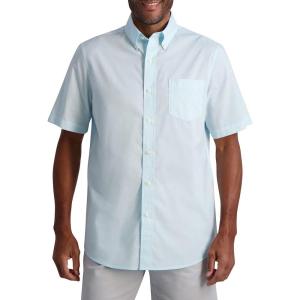 imageChaps Mens ButtonDown Shirt  Classic Woven Short Sleeve Formal Collared Shirt with Chest Pocket for Men Sizes SXXLBachelor Button