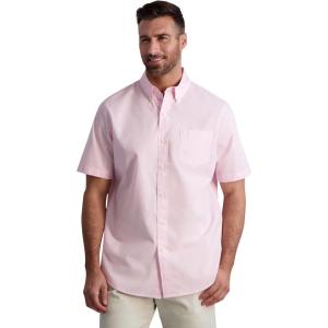 imageChaps Mens ButtonDown Shirt  Classic Woven Short Sleeve Formal Collared Shirt with Chest Pocket for Men Sizes SXXLSachet Pink