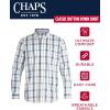 imageChaps Mens Long Sleeve ButtonDown Shirt  Classic Woven WrinkleResistant Formal Collared Shirt for Men Sizes SXXLWhiteBlue Plaid