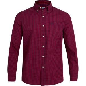 imageChaps Mens Long Sleeve ButtonDown Shirt  Classic Woven WrinkleResistant Formal Collared Shirt for Men Sizes SXXLChaps Red