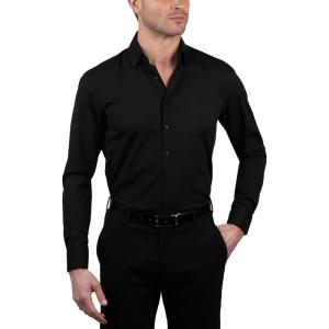 imageChaps Regular Fit Long Sleeve Button Down Dress Shirts for Men  Wrinkle Free Long Sleeve Shirt Mens FormalBlack