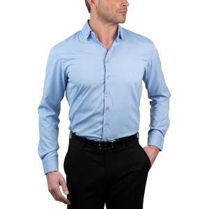 imageChaps Regular Fit Long Sleeve Button Down Dress Shirts for Men  Wrinkle Free Long Sleeve Shirt Mens FormalBlue