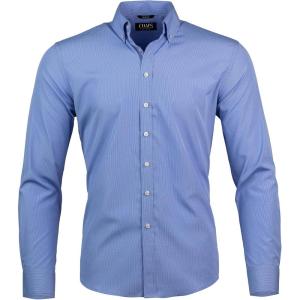 imageChaps Slim Fit Long Sleeve Button Down Dress Shirts for Men  Wrinkle Free Long Sleeve Shirt Mens FormalBlue  Check