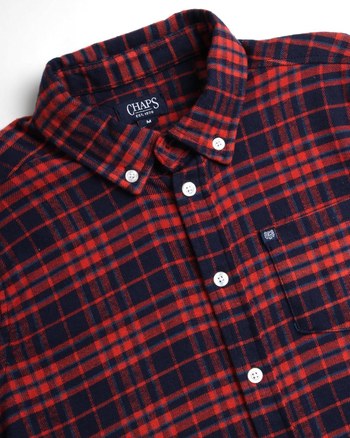 imageChaps Boys Shirt  Casual Long Sleeve Button Down Flannel Collared Shirt  Plaid Flannel Shirt for Boys SXLHot Sauce