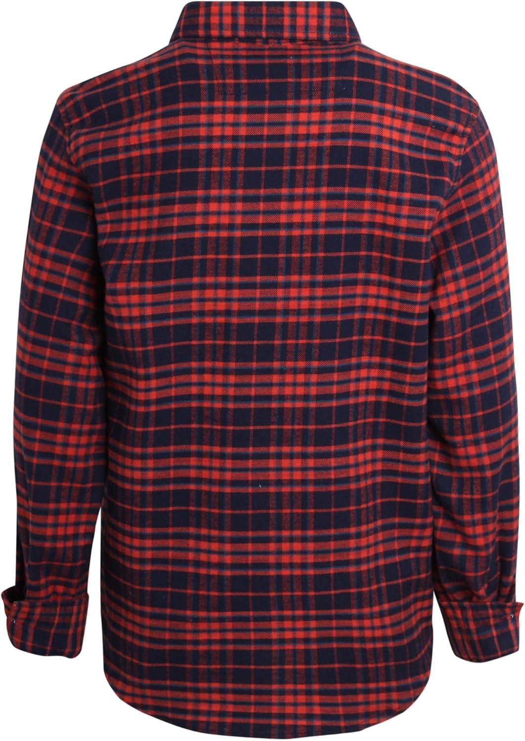 imageChaps Boys Shirt  Casual Long Sleeve Button Down Flannel Collared Shirt  Plaid Flannel Shirt for Boys SXLHot Sauce