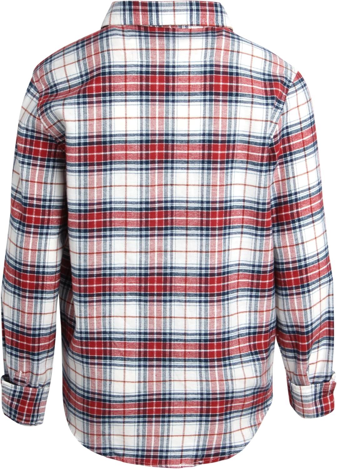 imageChaps Boys Shirt  Casual Long Sleeve Button Down Flannel Collared Shirt  Plaid Flannel Shirt for Boys SXLWhite Sand