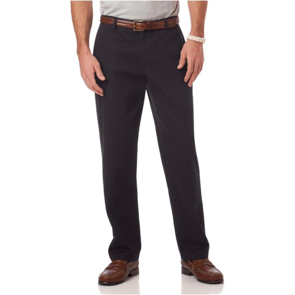 imageChaps Mens ClassicFit Twill FlatFront Pants 32W X 34L Navy