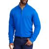 imageChaps Mens ClassicFit Cool Max Stretch QuarterZip Sweater Bright Imperial Blue Medium
