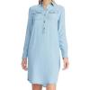 imageChaps Women Soft Lyocell Denim Shirt Dress Blue M