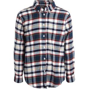 imageChaps Boys Shirt  Casual Long Sleeve Button Down Flannel Collared Shirt  Plaid Flannel Shirt for Boys SXLSailor Blue