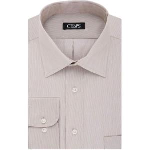 imageChaps Mens RegularFit NoIron Stretch SpreadCollar Dress Shirt Beige Neck 15 Sleeve 3233