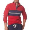 imageChaps Mens ChestStriped QuarterZip Sweatshirt Pullover Medium Chaps Red