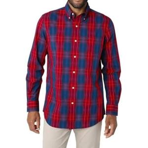 imageChaps Mens Button Down Shirt  Long Sleeve Collared Shirt for Men WrinkleResistant Sustainable XSXL XSmall Chaps Red