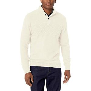 imageChaps Mens Chest Texture Mock Neck Long Sleeve Sweater Cream 2XLarge Big