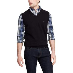 imageChaps Mens Classic Fit VNeck Sweater Vest Polo Black L