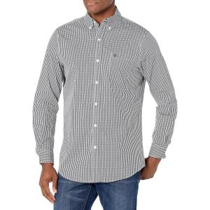 imageChaps Mens Plaid Ec StretchLong SleeveSport ShirtAmerican Black