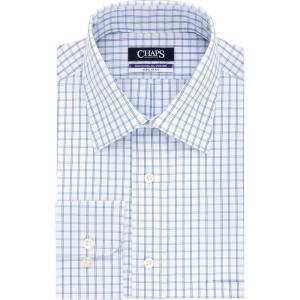 imageChaps Mens Dress Shirt Regular Fit Stretch CheckBlue Bird