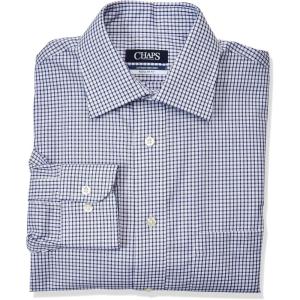 imageChaps Mens Dress Shirt Regular Fit Stretch CheckNew Navy