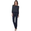 imageChaps Womens Petite MockLayer PolkaDot Top Capri Navy Petite Medium