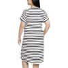 imageChaps Womens Short Sleeves Crewneck Knit DressBlackWhite