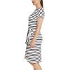 imageChaps Womens Short Sleeves Crewneck Knit DressBlackWhite