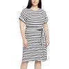 imageChaps Womens Short Sleeves Crewneck Knit DressBlackWhite